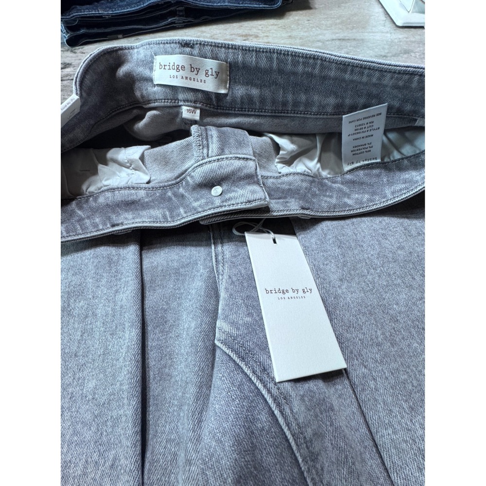 Bridge by Gly Jeans Womens 16W High Rise Skinny Denim Gray Quiet Luxury New - Picture 10 of 12